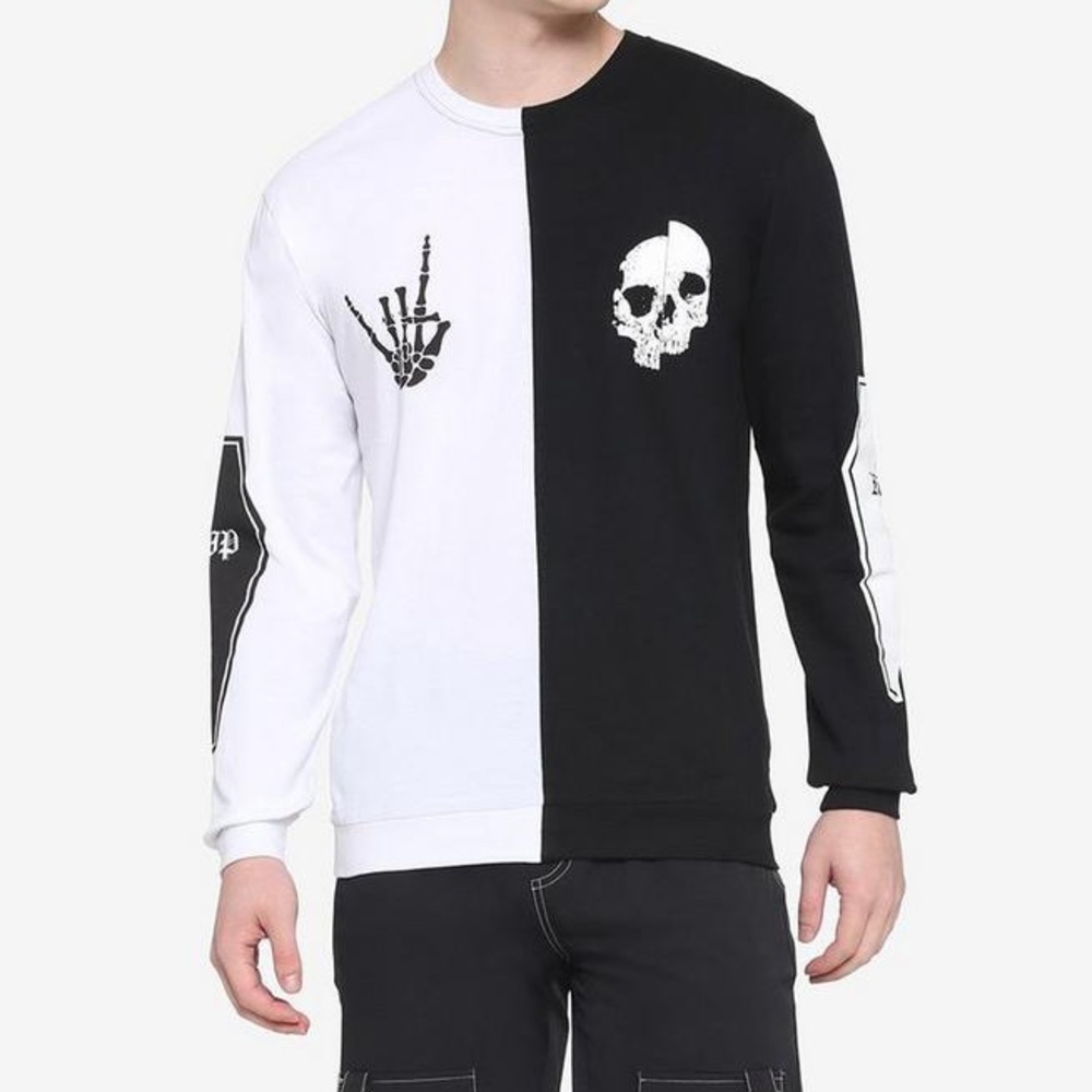 Unisex RIP‎ Coffin Split Long-Sleeve T-Shirt Hot Topic Halloween Spooky